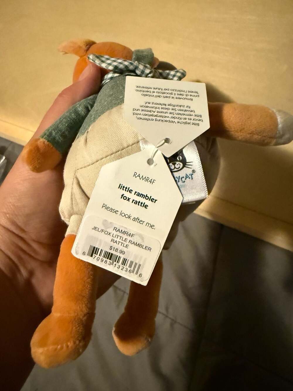Jellycat Little Rambler Fox Rattle - Picture 3 of 3